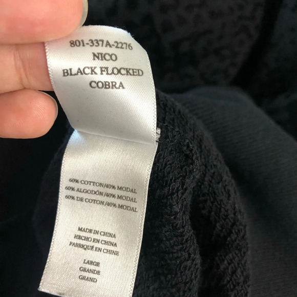 Rails Nico Black Flocked Cobra Hoodie Size Large - Picture 11 of 13